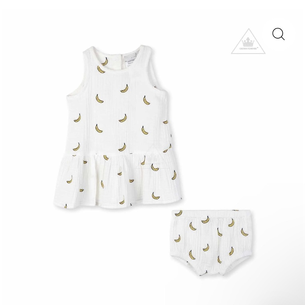 Stella McCartney Kids White Banana Print Set